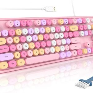 MOFII Full-Size Wired USB Keyboard. Featuring a stunning Pale Pink